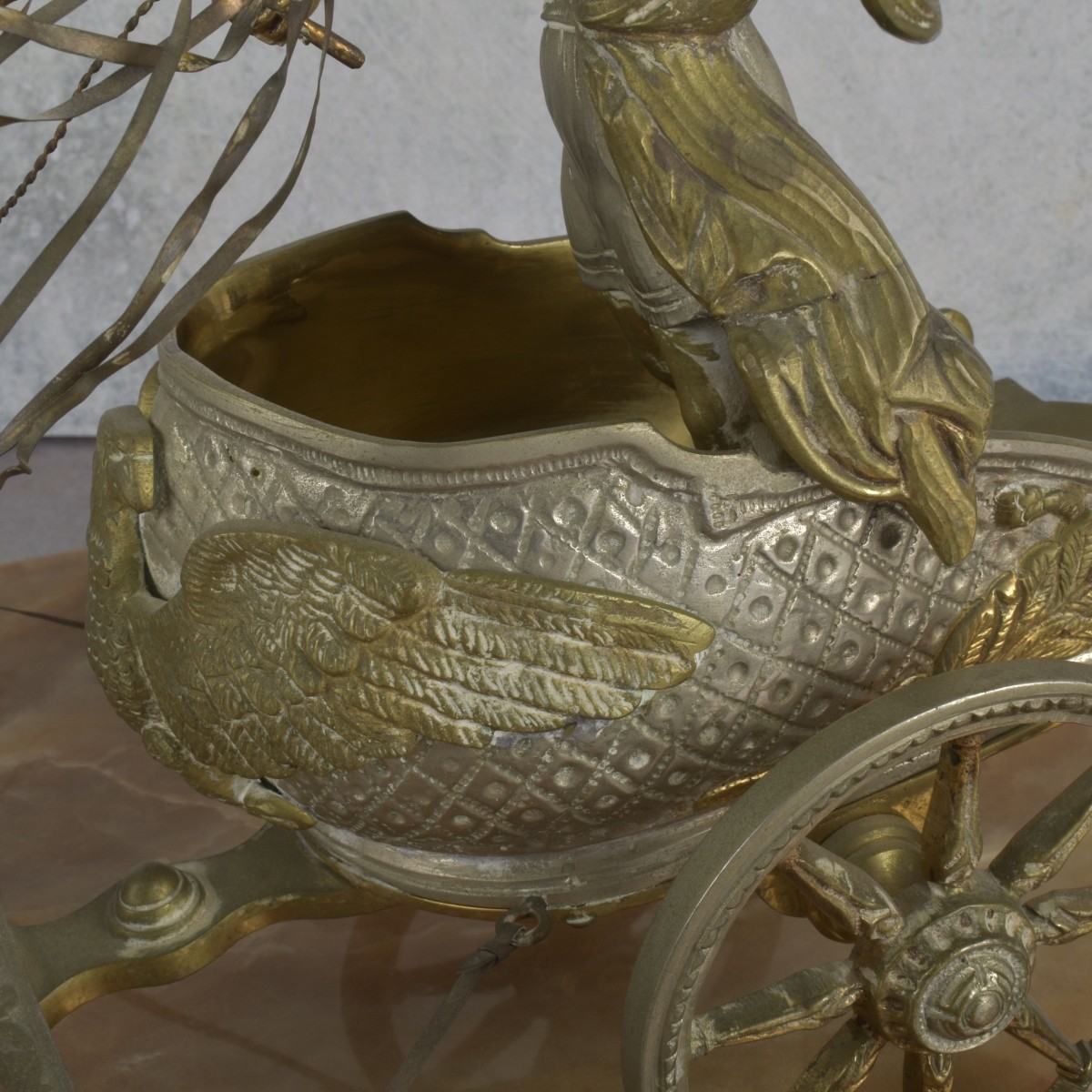 Vintage Bronze Roman Chariot Race