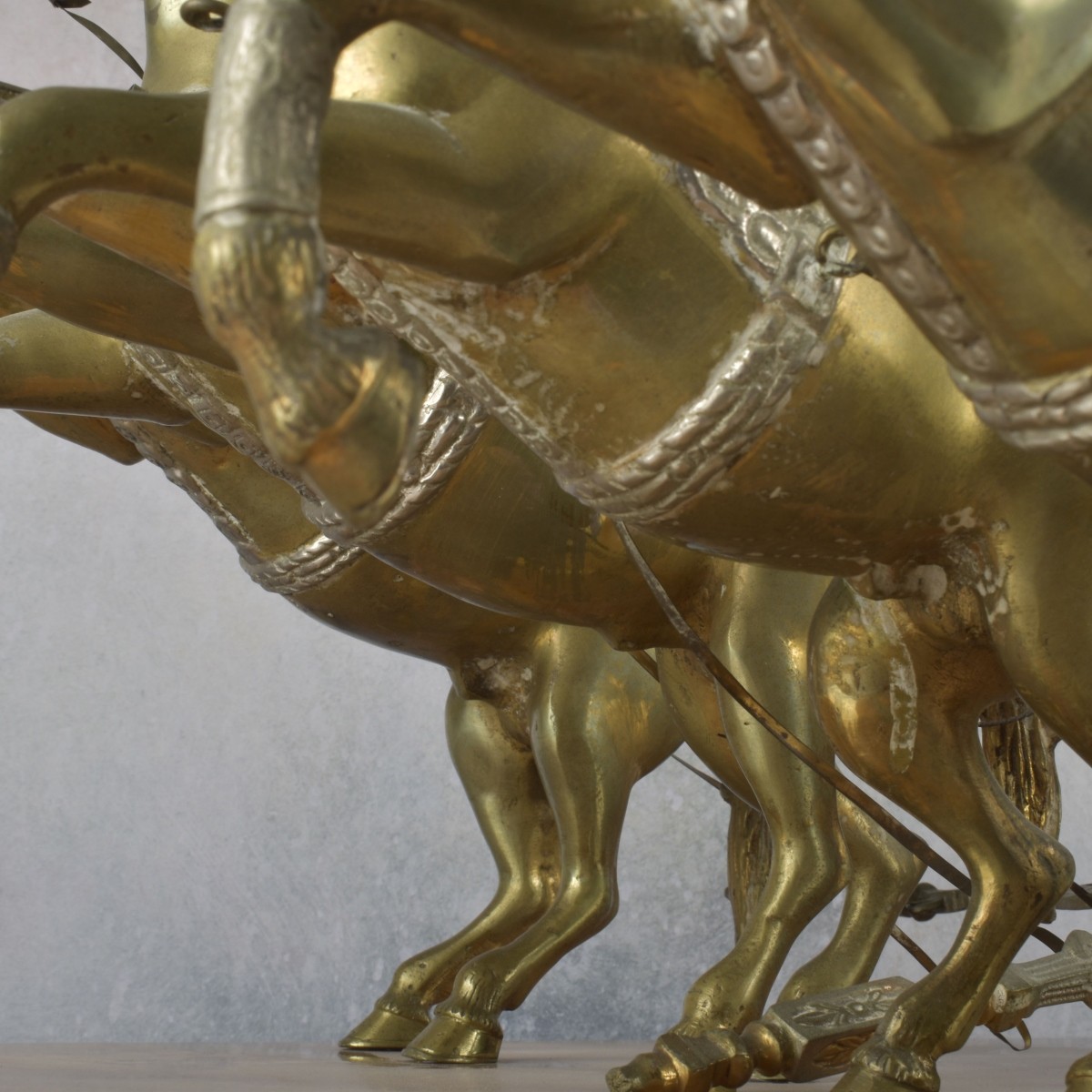 Vintage Bronze Roman Chariot Race