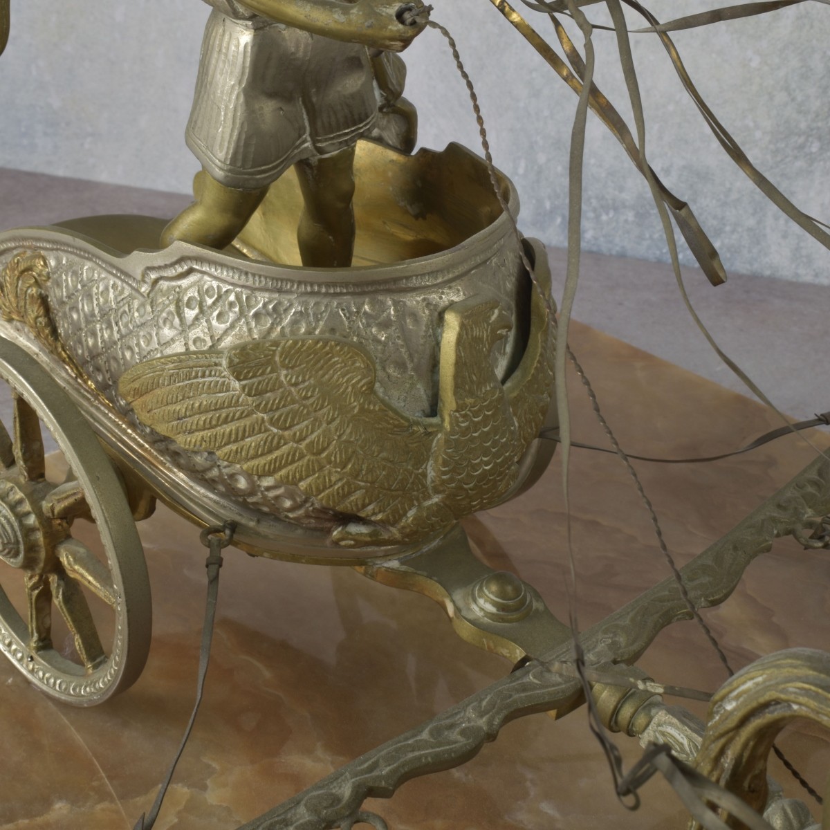 Vintage Bronze Roman Chariot Race