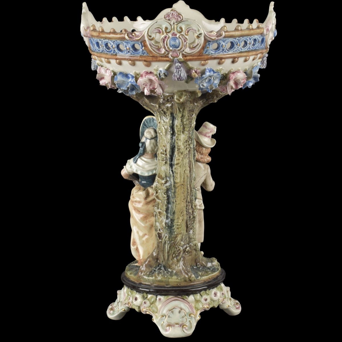 Porcelain Figural Footed Compote