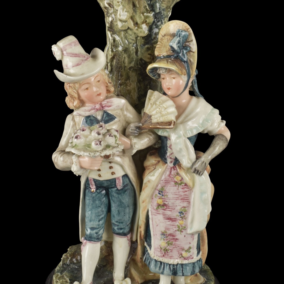Porcelain Figural Footed Compote