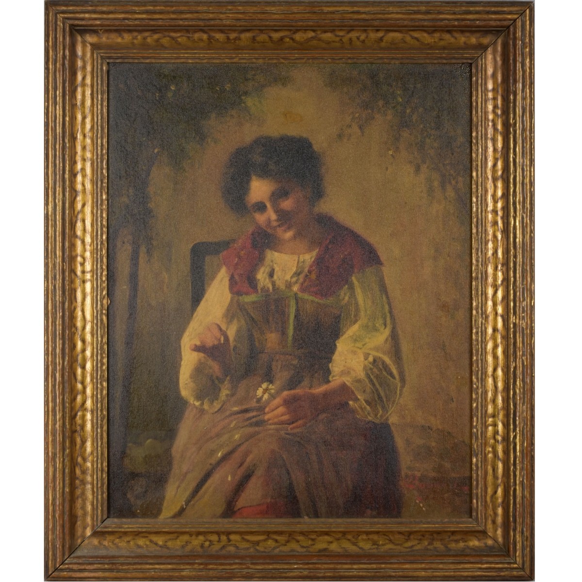 Portrait of Girl Holding a Daisy