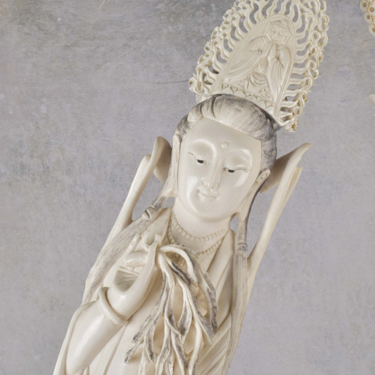 Antique Pair of Chinese Guanyins