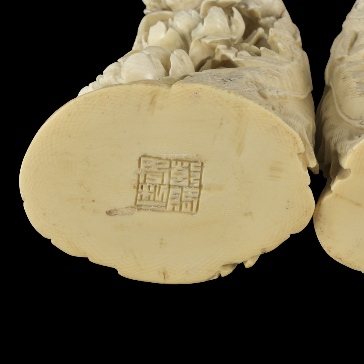 Pair of Carved Phoenix Birds