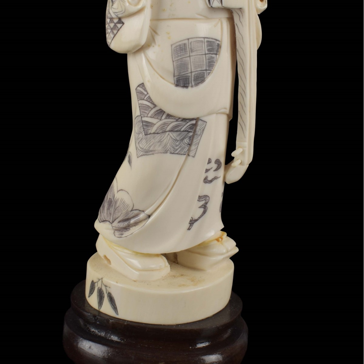 Vintage Carved Organic Material Okimono