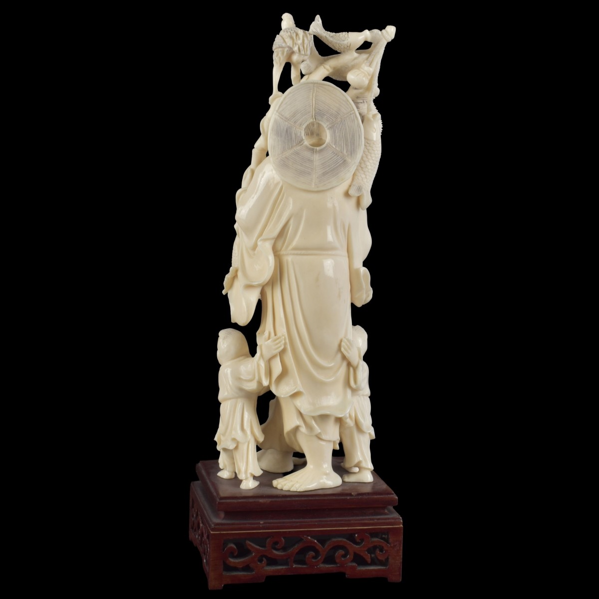 Vintage Carved Chinese Fisherman