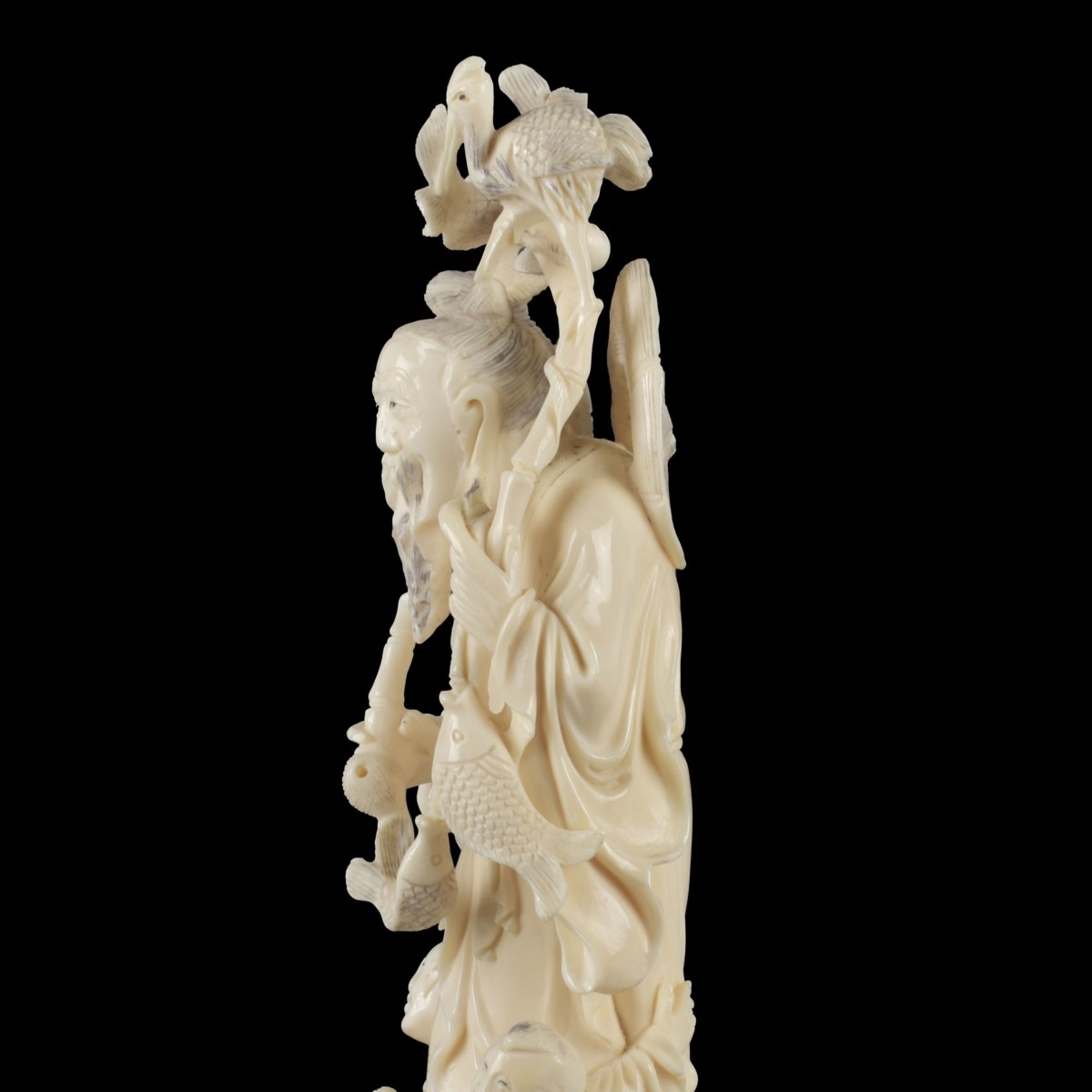 Vintage Carved Chinese Fisherman