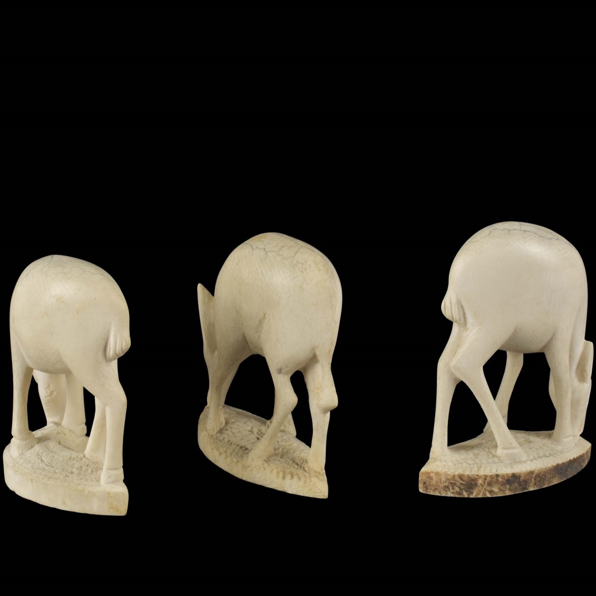 Collection of Vintage Carved Deer