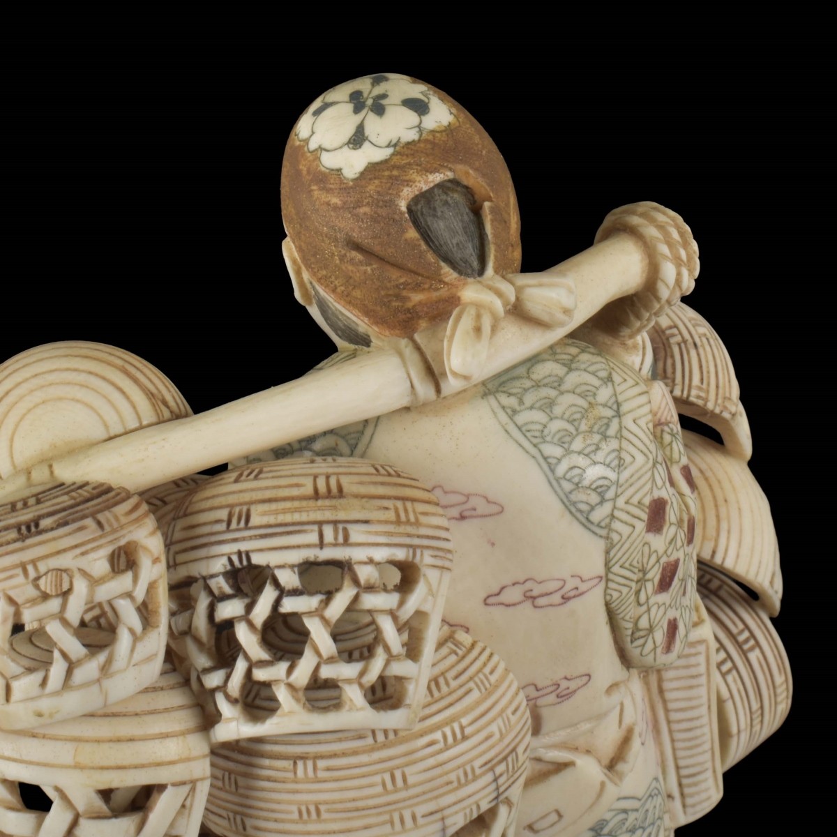 Late 20th C. Japanese Basket Seller
