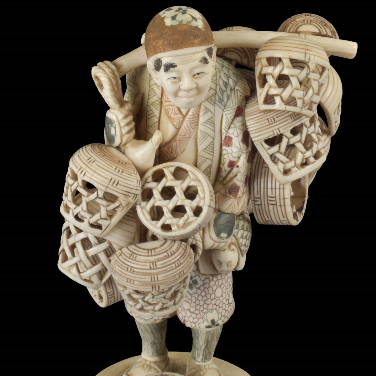 Late 20th C. Japanese Basket Seller