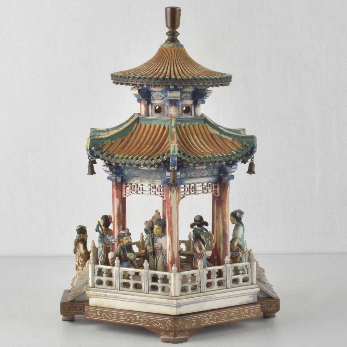 Carved Chinese Pagoda and Figures