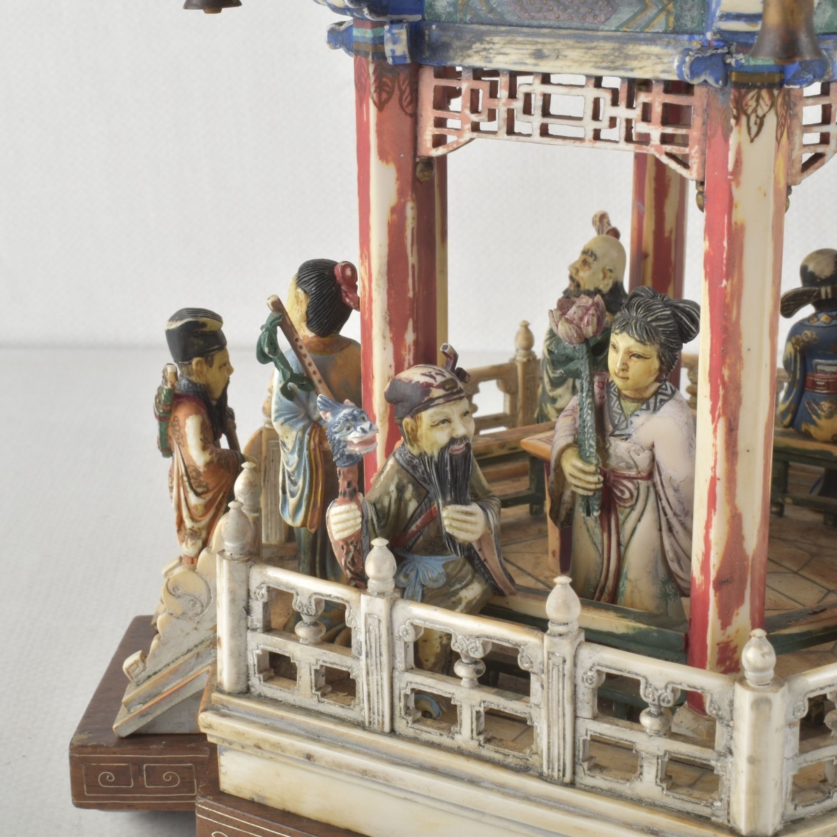 Carved Chinese Pagoda and Figures