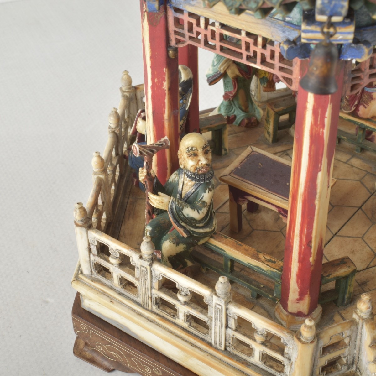 Carved Chinese Pagoda and Figures