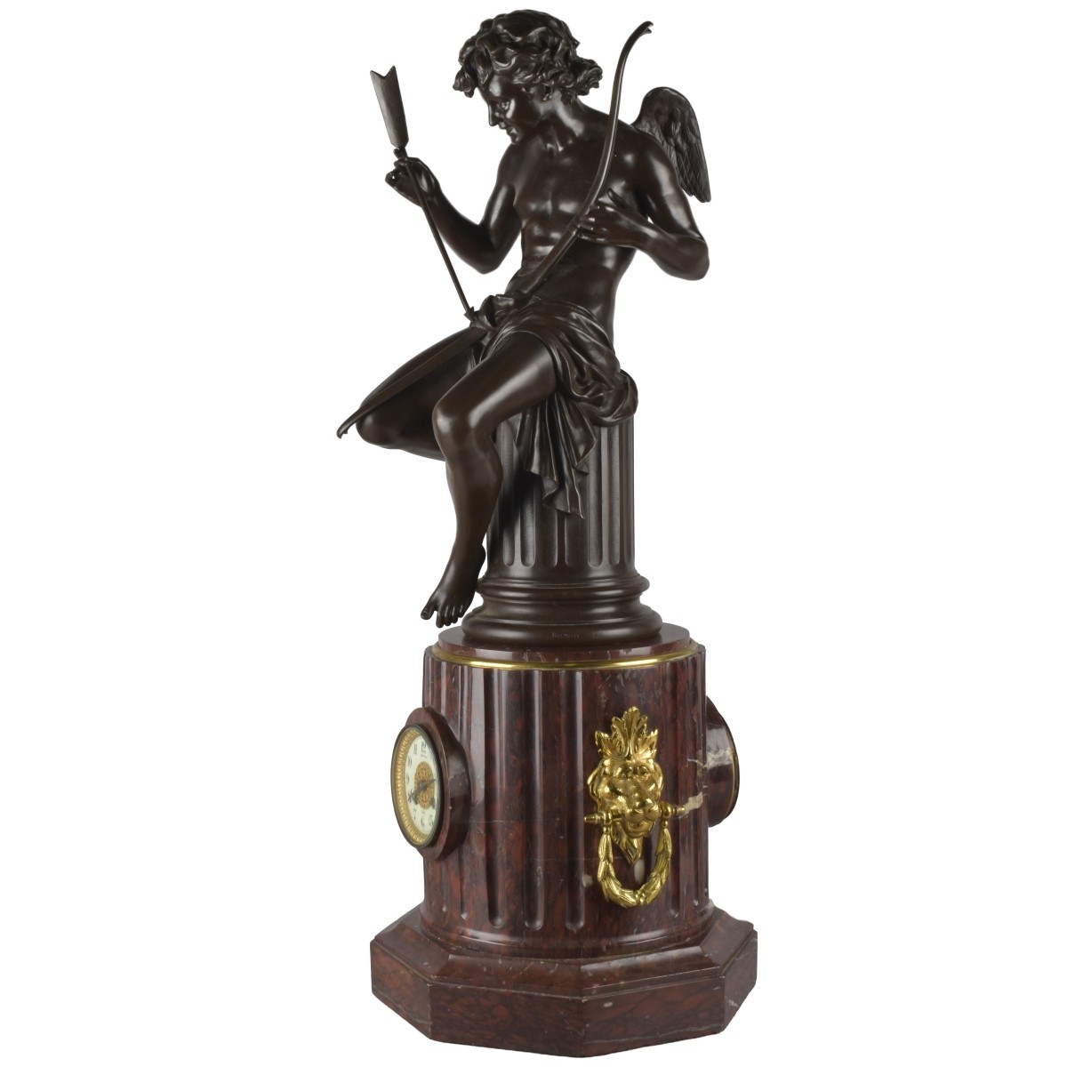 French Clock and Bronze Sculpture