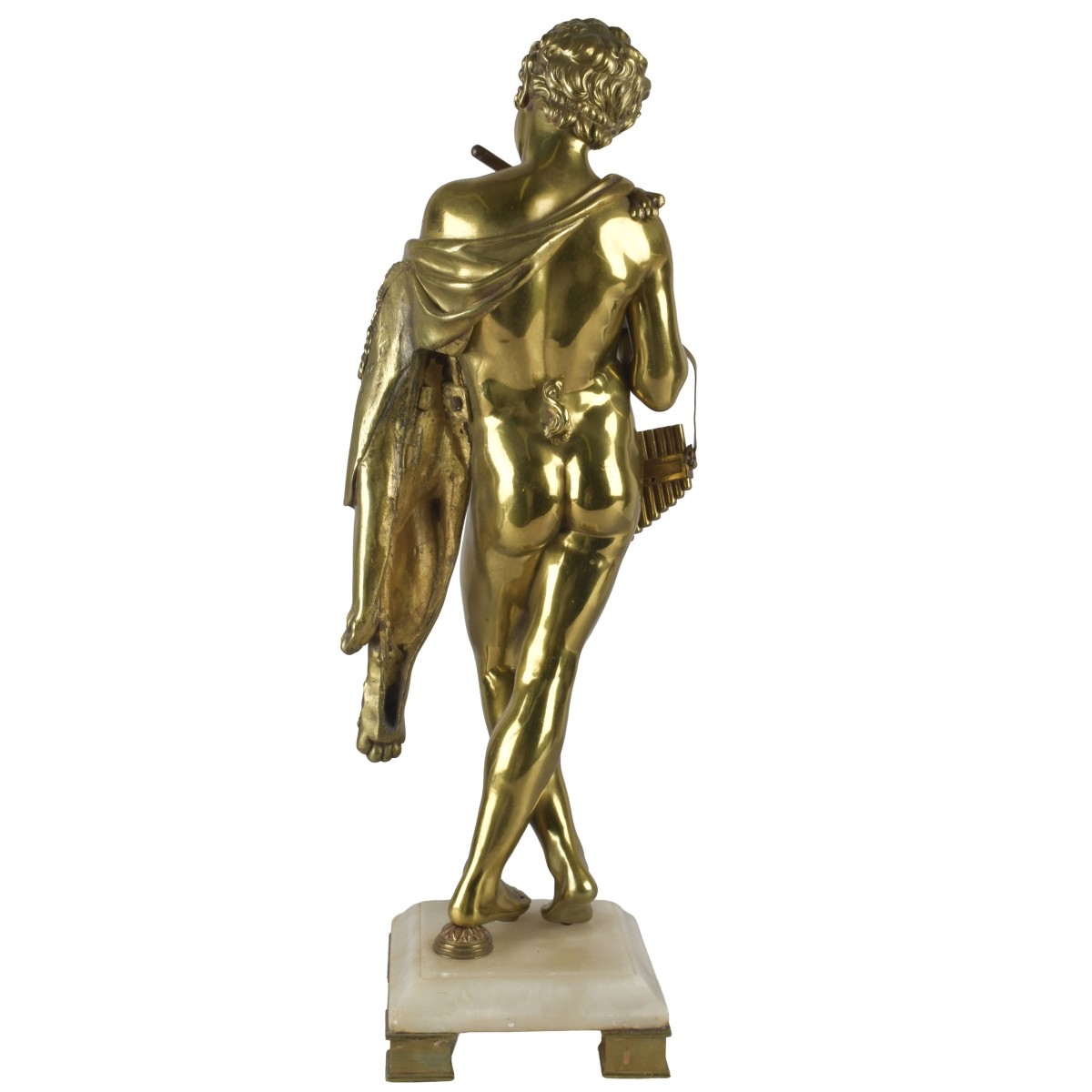 Gilt French Bronze Figure of a Flute Player
