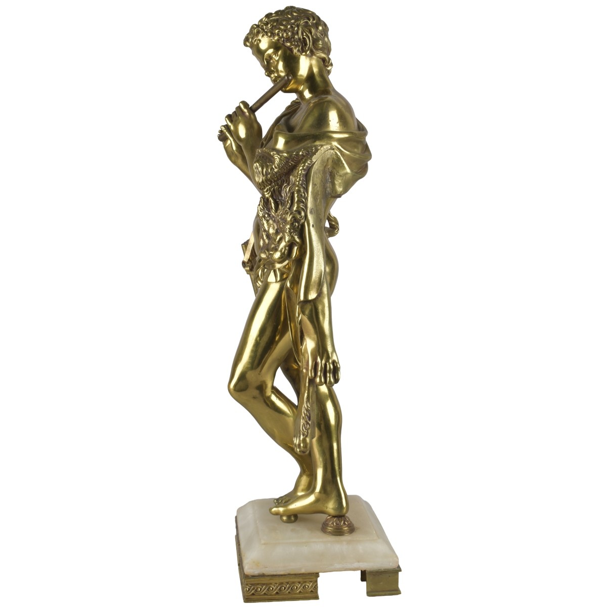 Gilt French Bronze Figure of a Flute Player