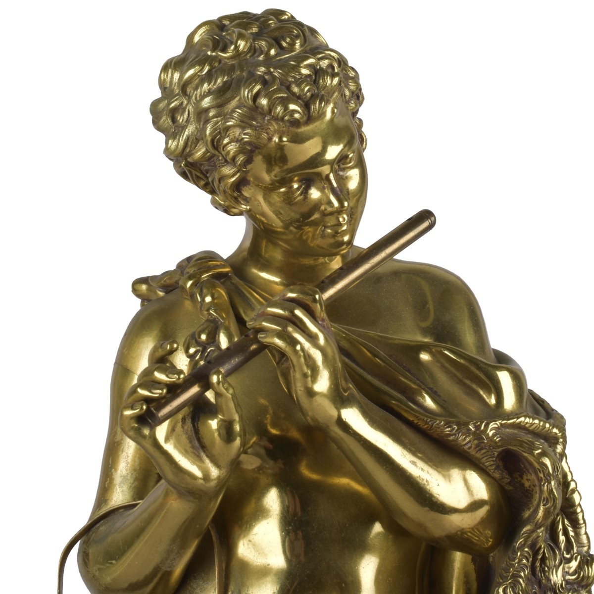 Gilt French Bronze Figure of a Flute Player