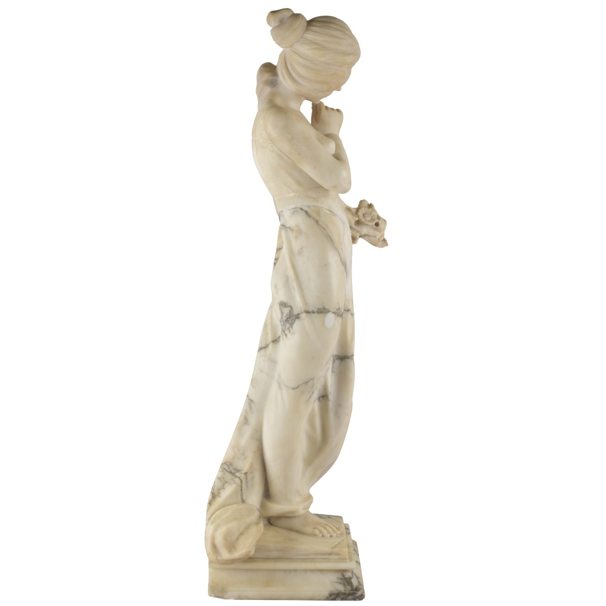 Carved Marble Sculpture of a Woman