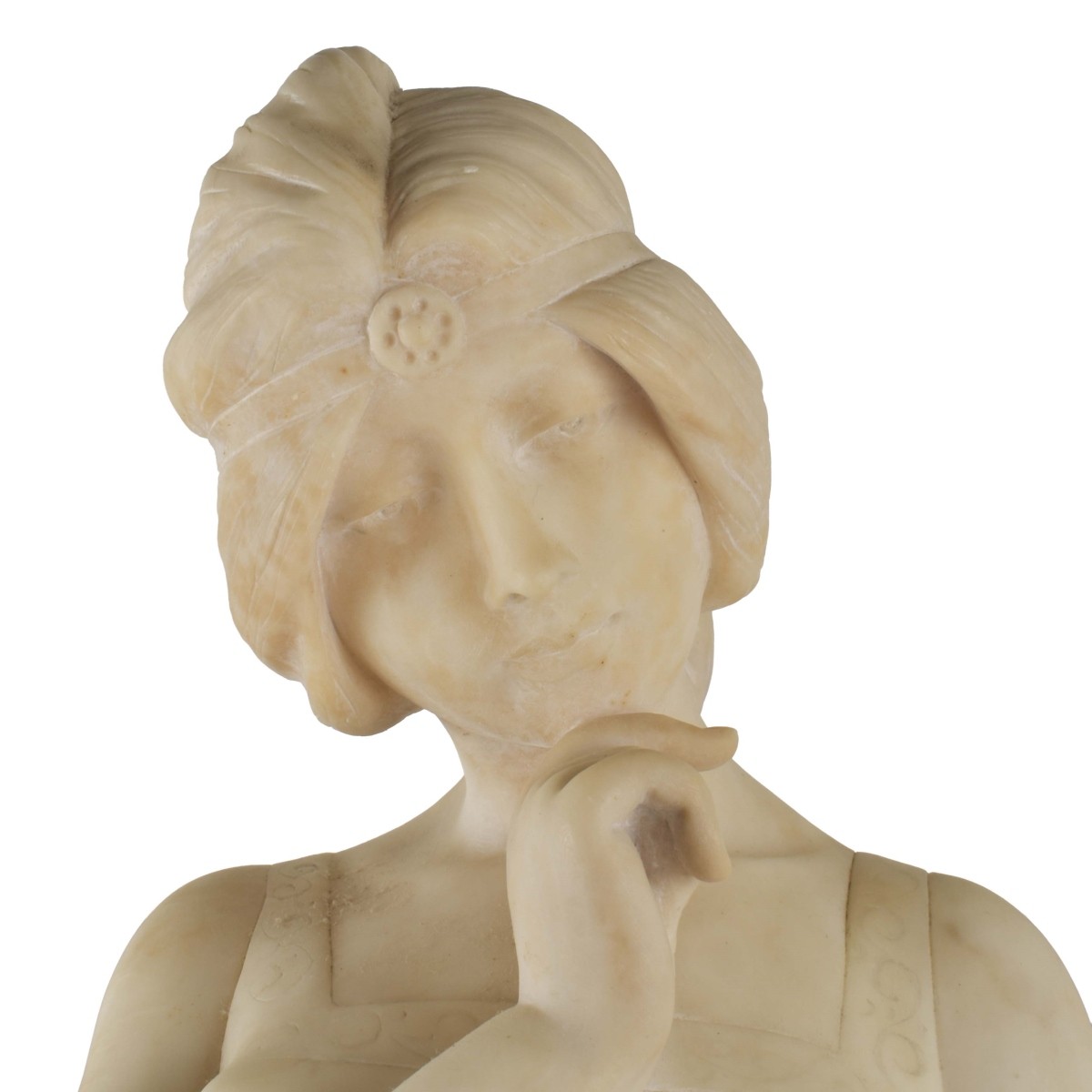 Carved Marble Sculpture of a Woman