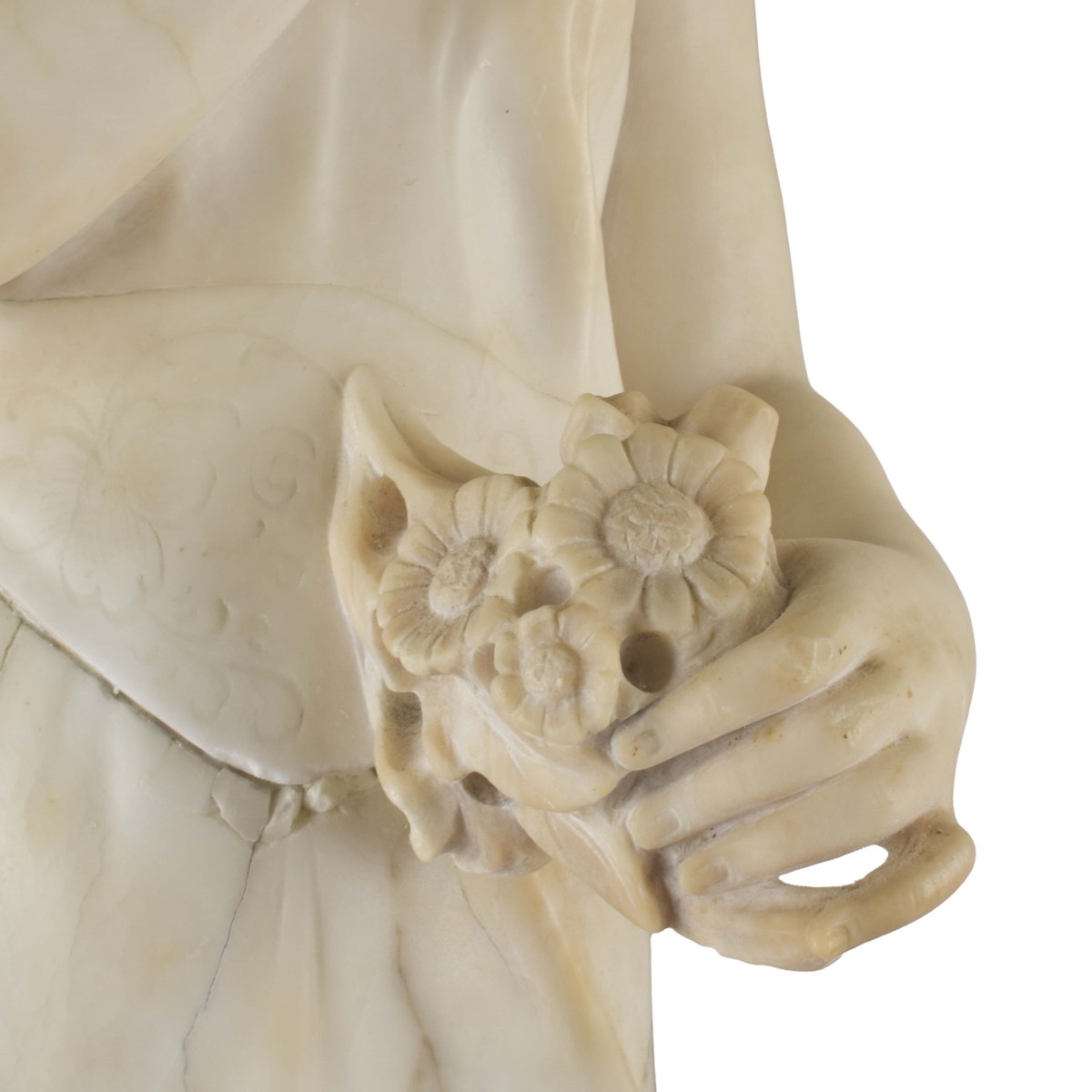 Carved Marble Sculpture of a Woman