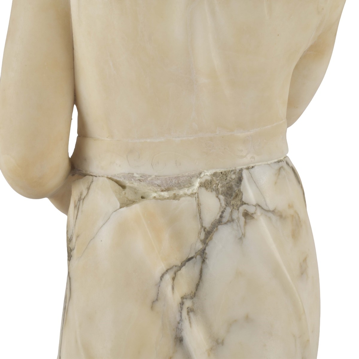 Carved Marble Sculpture of a Woman