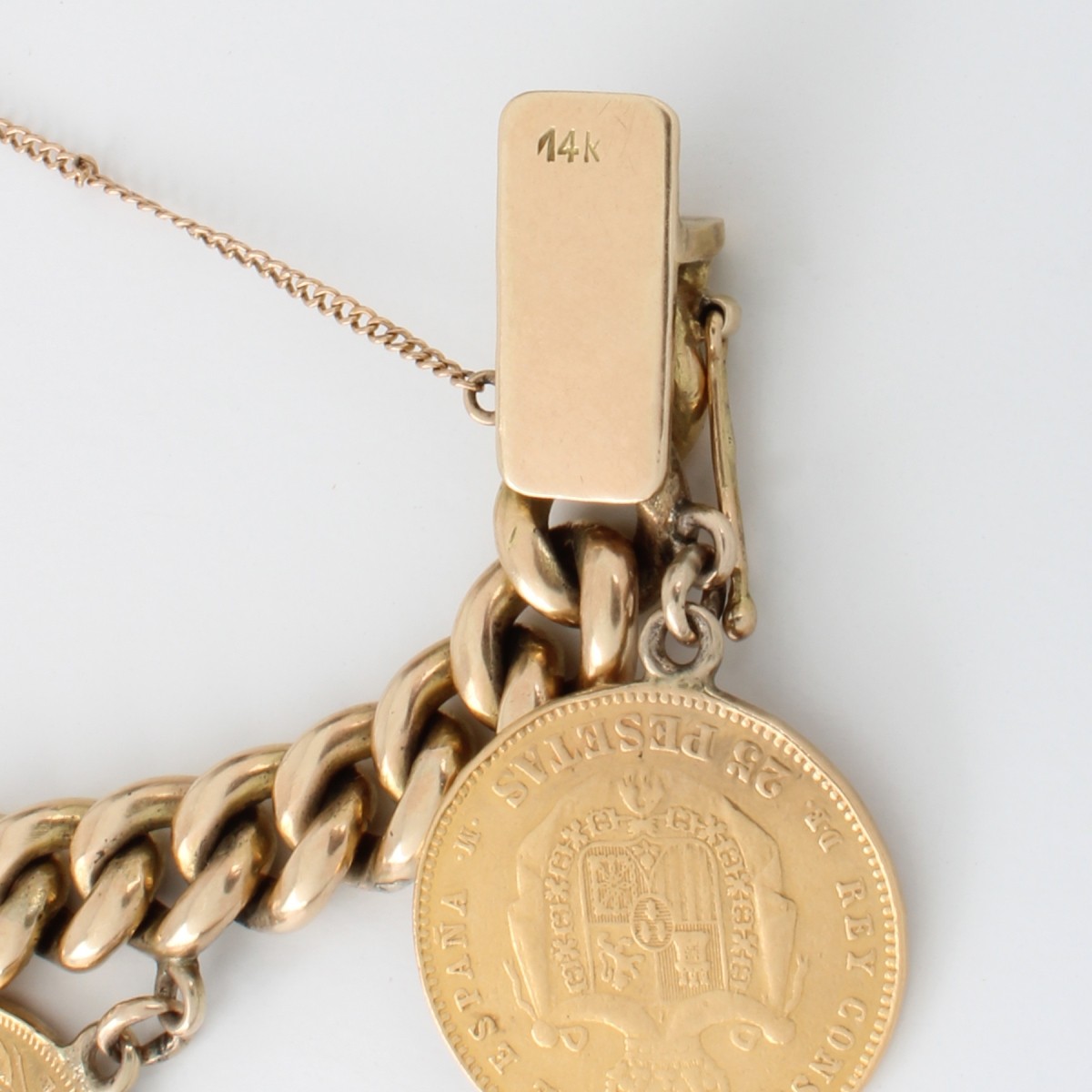 Gold Coin and 14K Bracelet