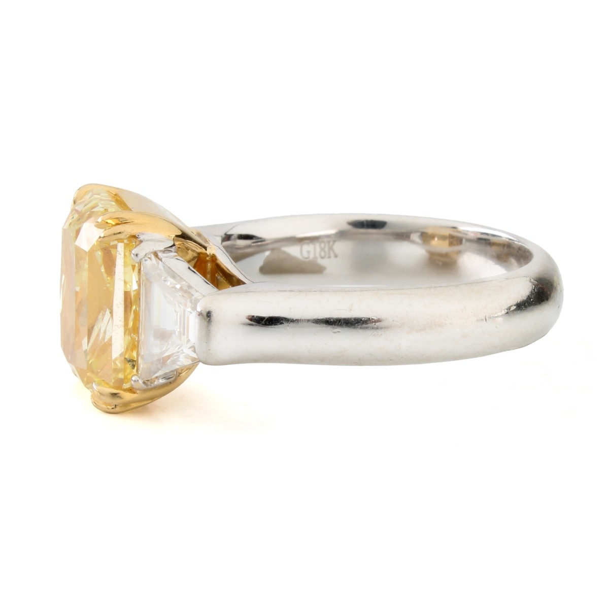 GIA 5.02ct Fancy Yellow Diamond Ring