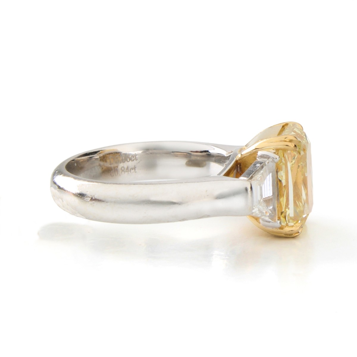 GIA 5.02ct Fancy Yellow Diamond Ring
