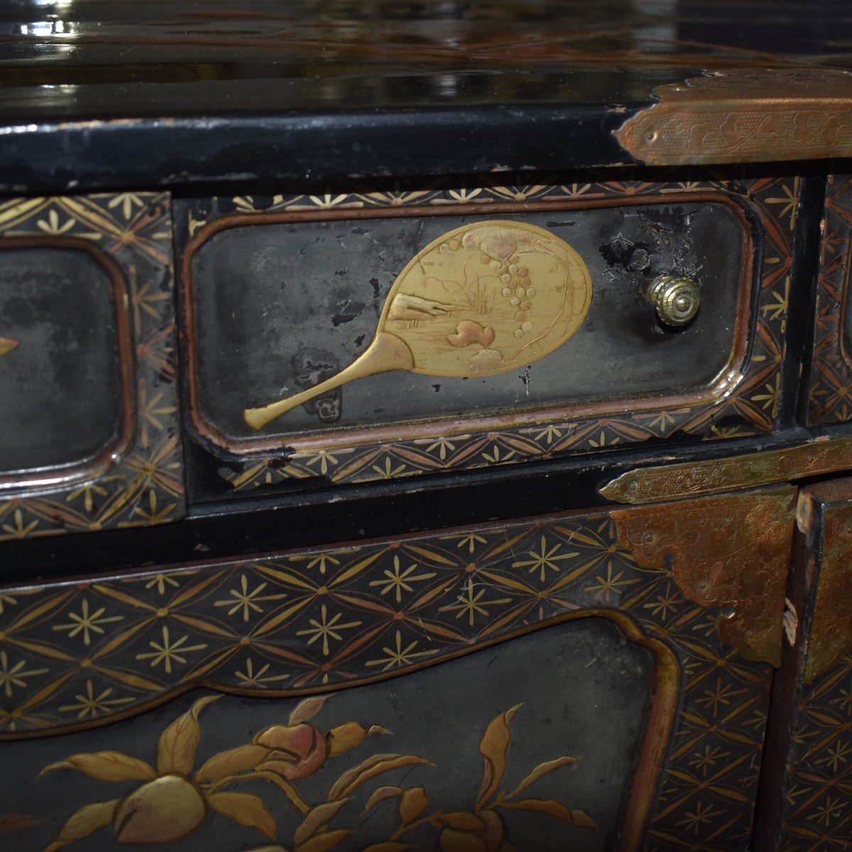 Japanese Black Lacquered Tansu