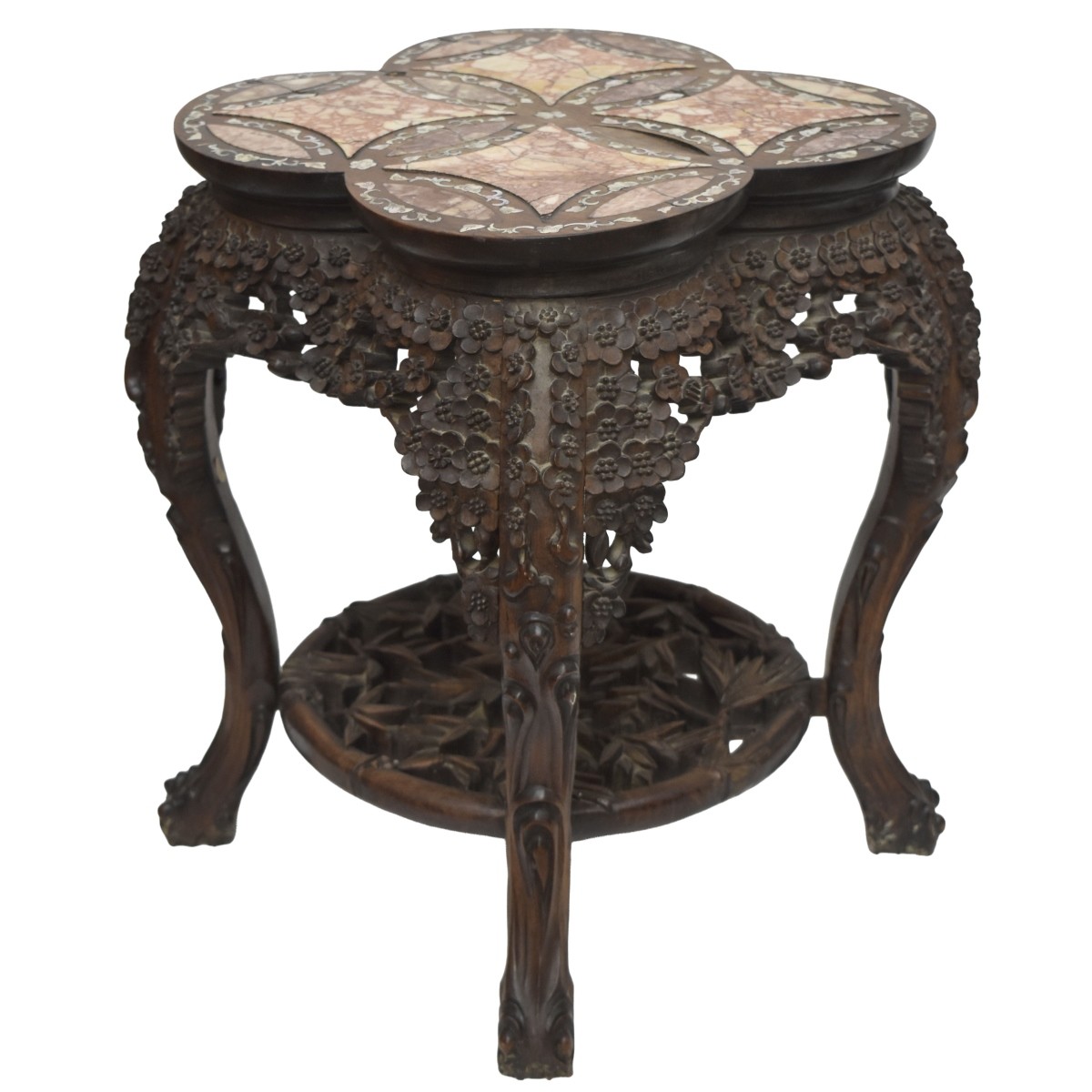 Chinese Carved Hardwood Stand