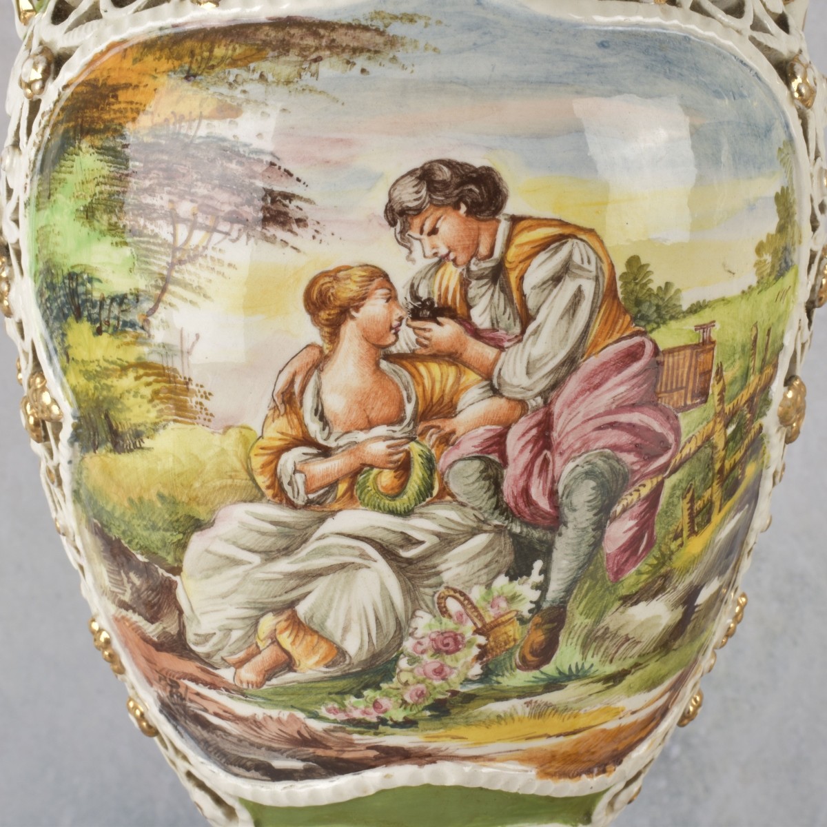 Large Pair of Porcelain Lamps