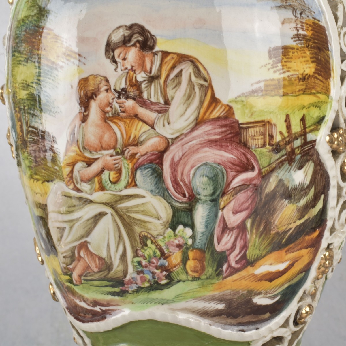 Large Pair of Porcelain Lamps