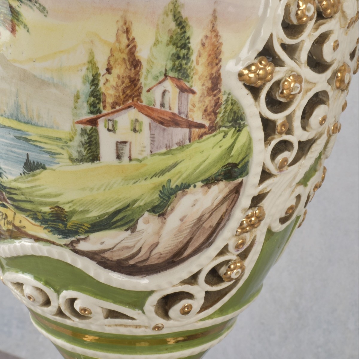 Large Pair of Porcelain Lamps