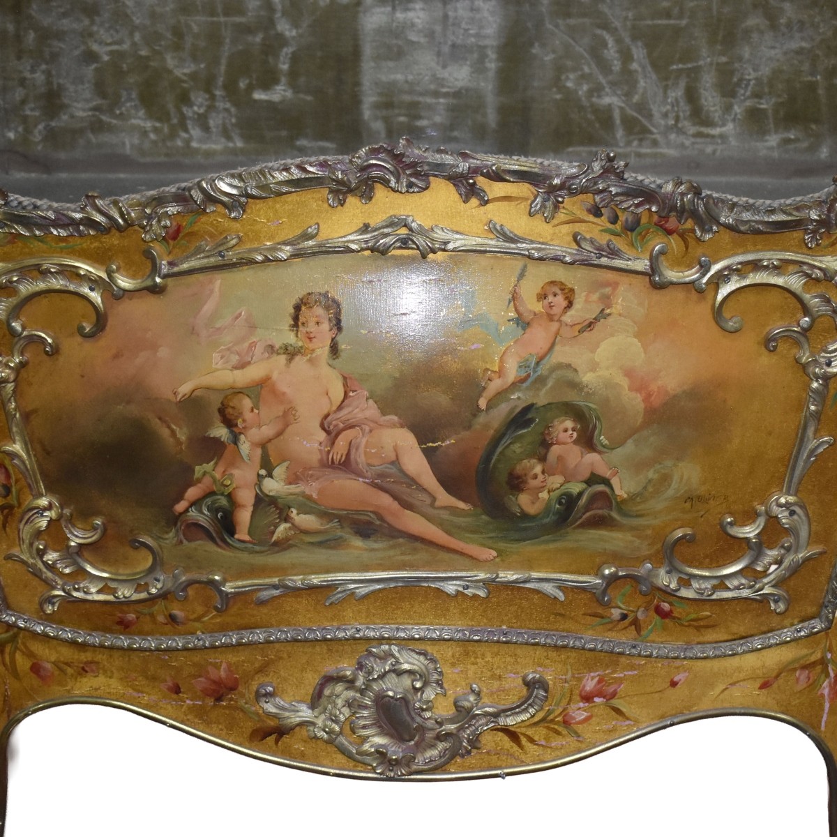 19th C. French Vernis Martin Cabinet