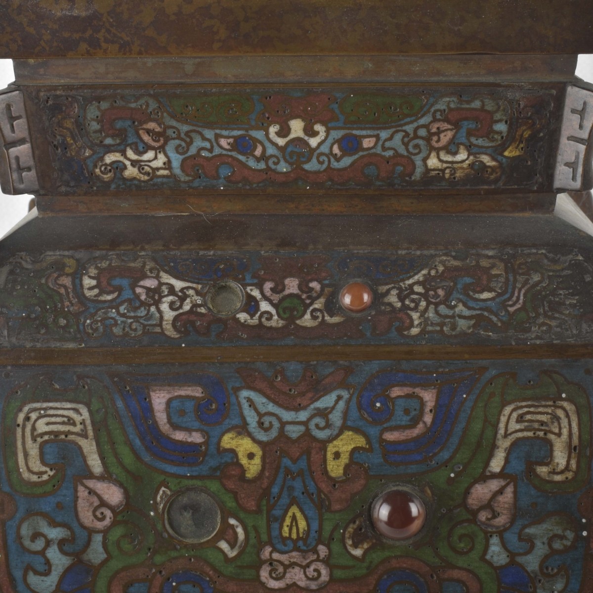 Chinese Cloisonne and Bronze WIne Vessel