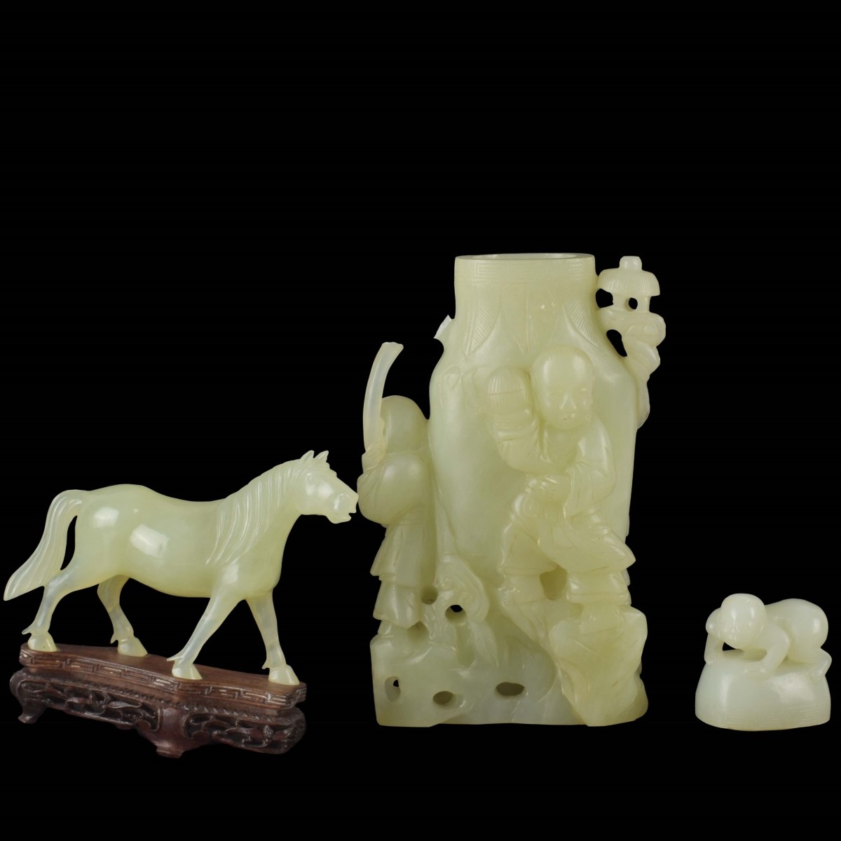 Vintage Carved Figural Jade Pieces