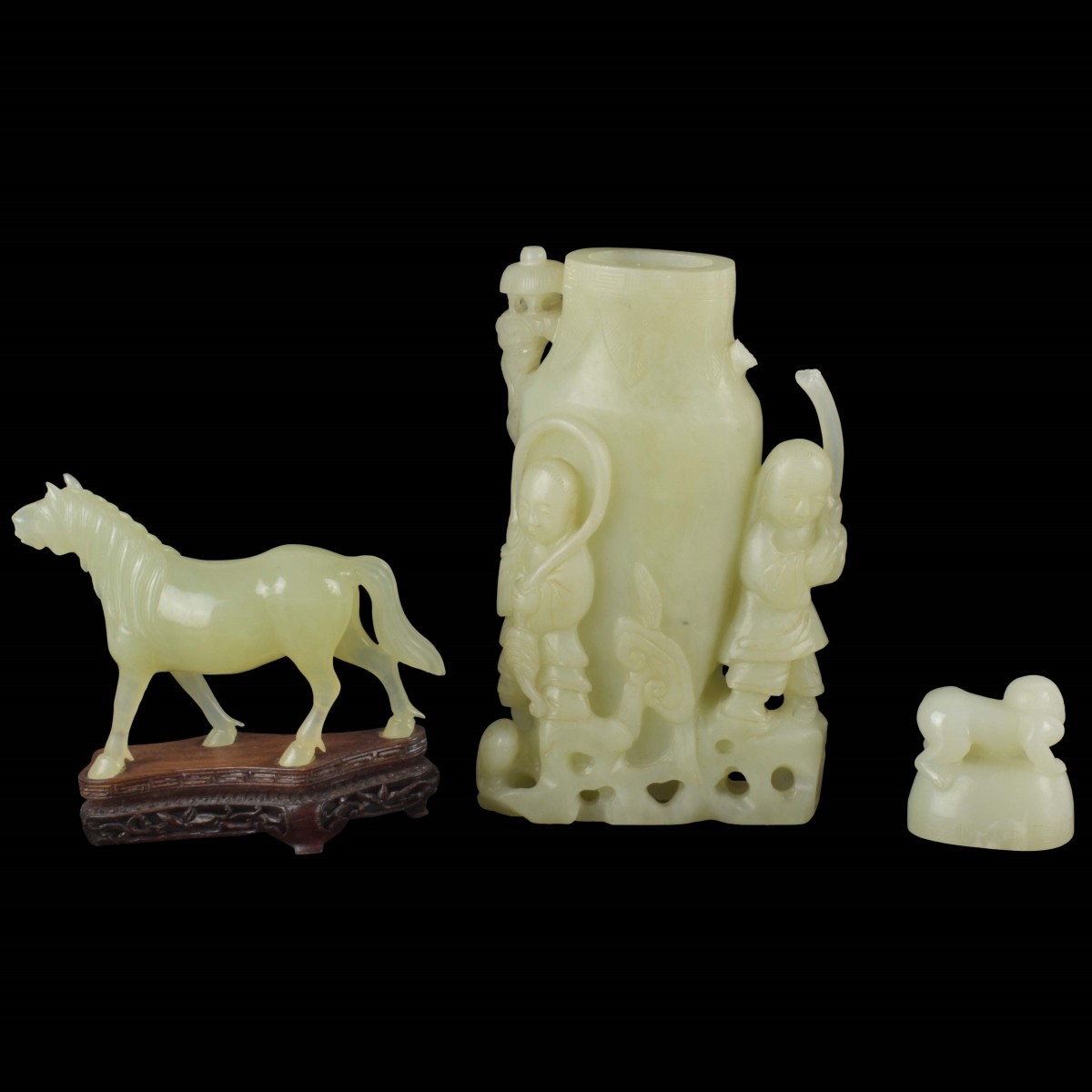 Vintage Carved Figural Jade Pieces