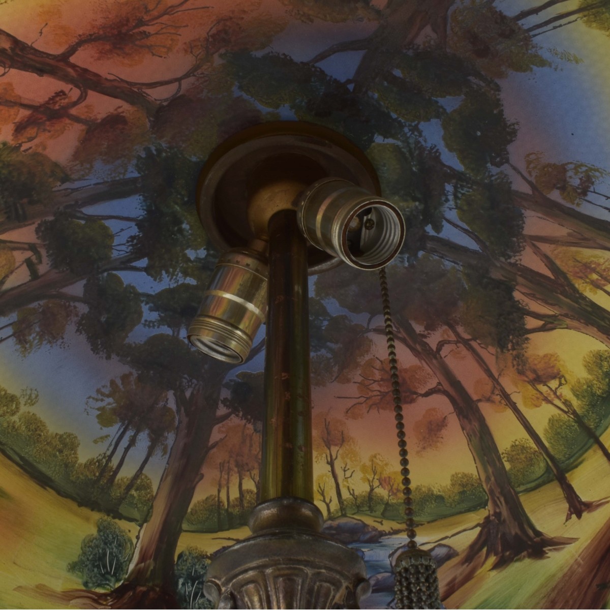 Handel-style Reverse Painted Glass Lamp