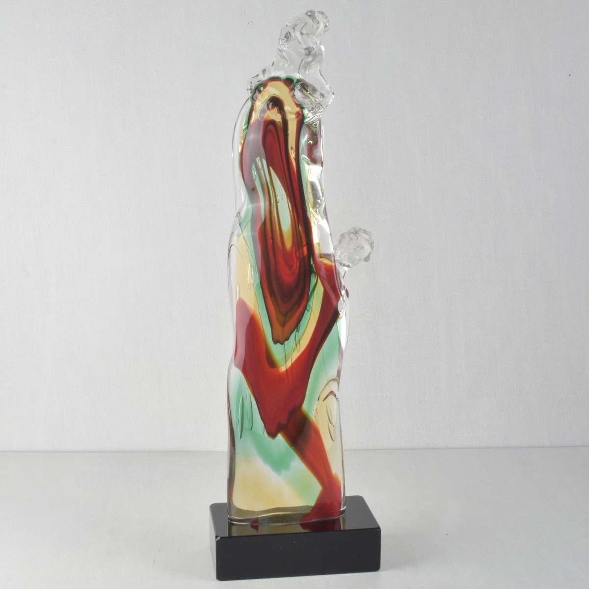 Modern Art Glass Sculpture of Mother and Child
