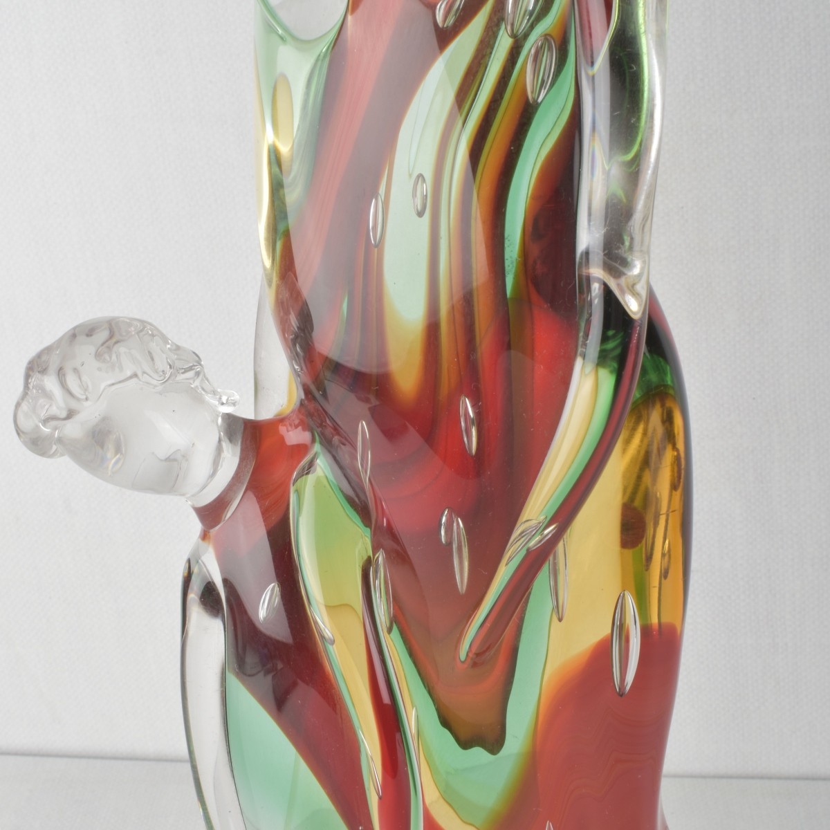Modern Art Glass Sculpture of Mother and Child