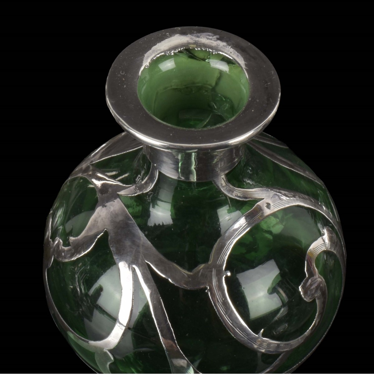 Art Nouveau Silver Overlay Bottles