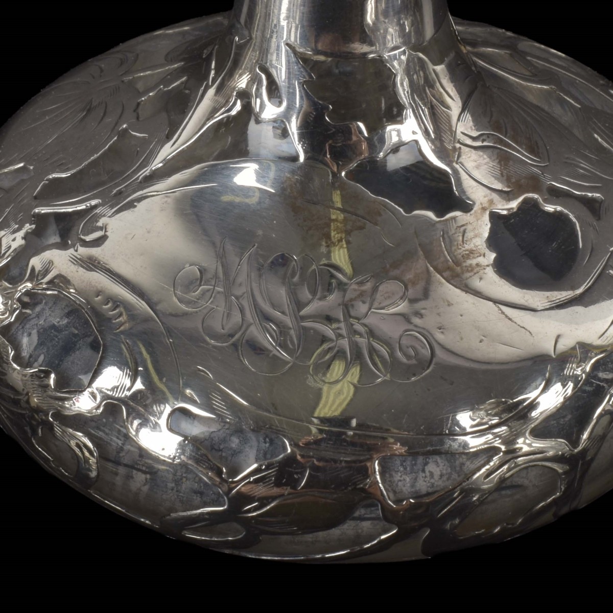 Art Nouveau Silver Overlay Bottles
