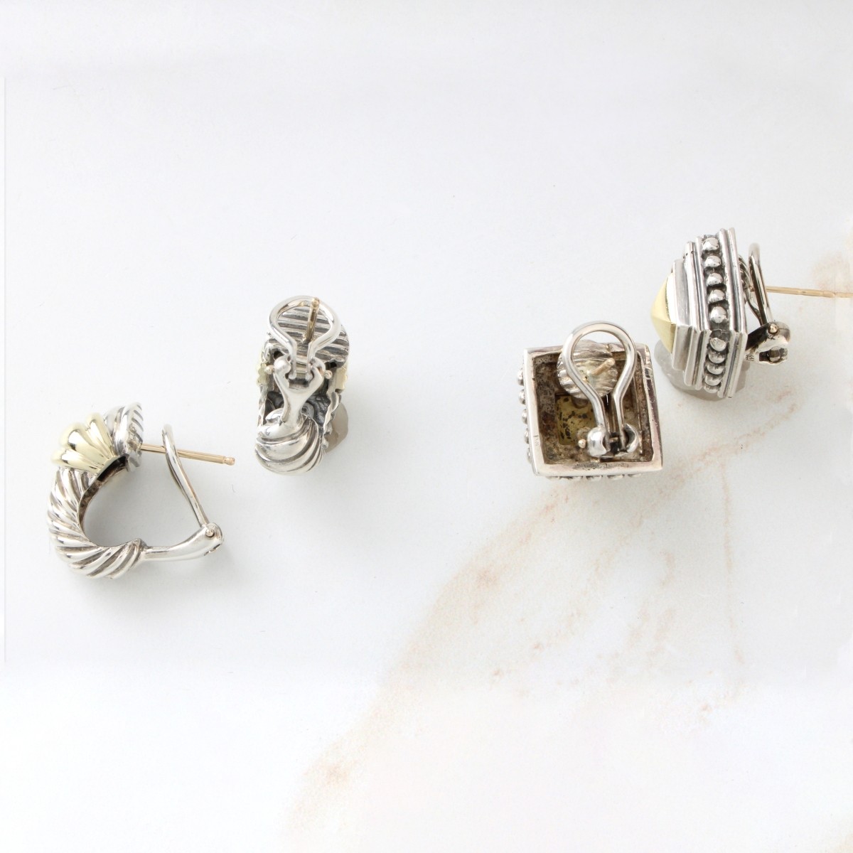Sterling and 14K Earrings