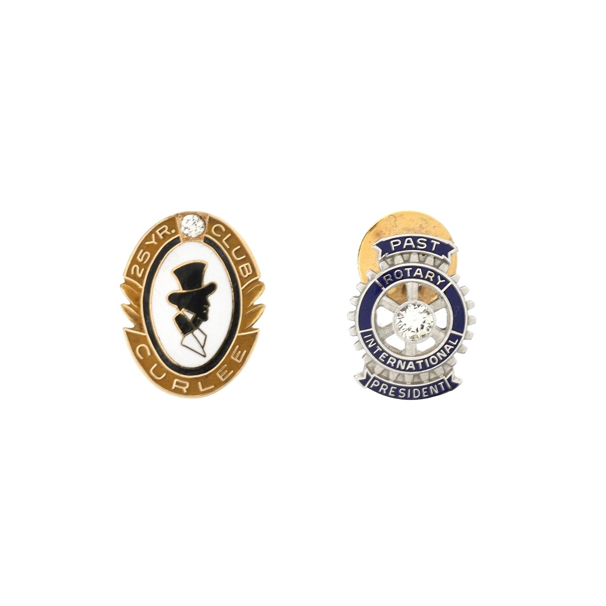 Gold and Enamel Curlee Club 25 Year Pin