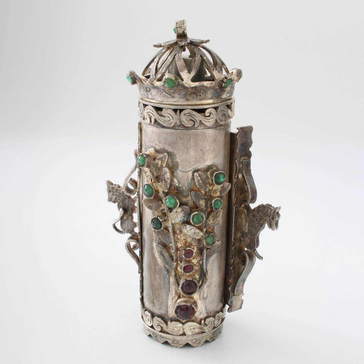 Gemstone and Sterling Miniature Aron Kodesh