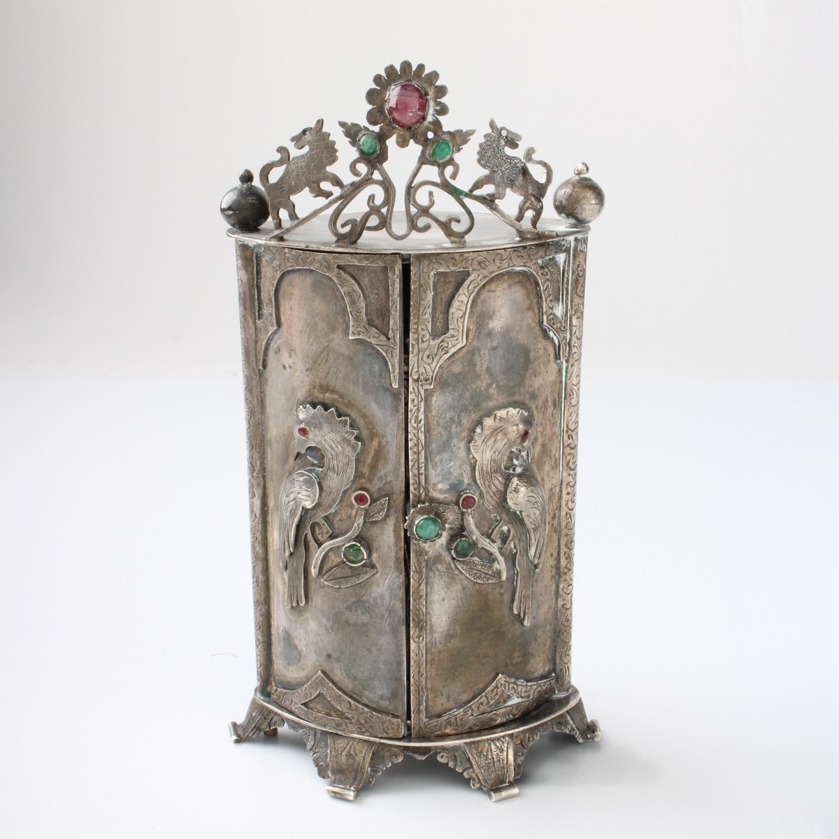 Gemstone and Sterling Miniature Aron Kodesh