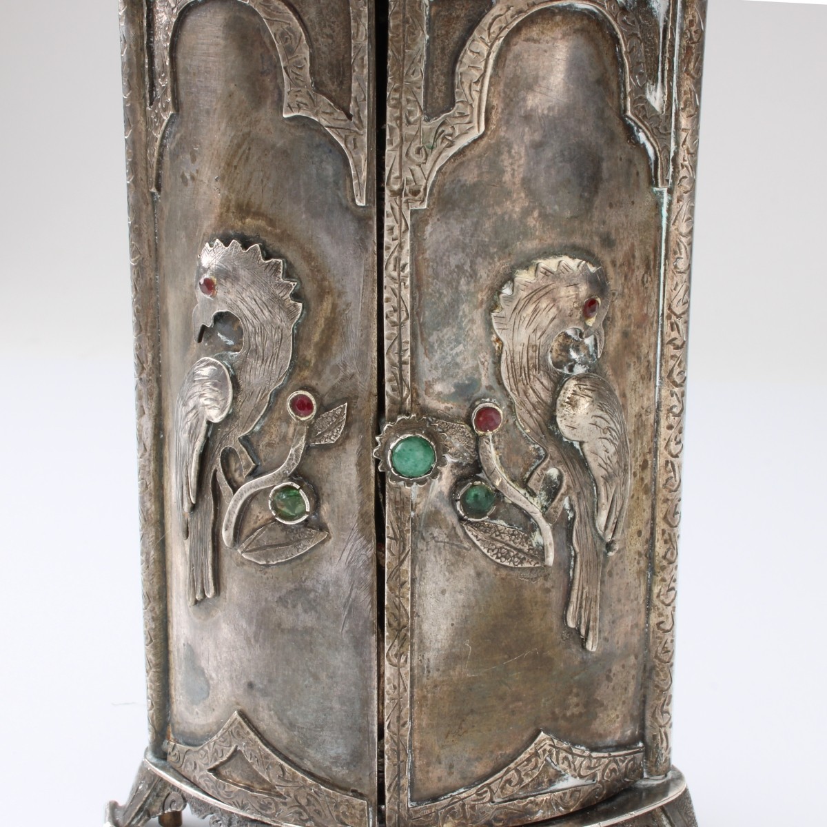 Gemstone and Sterling Miniature Aron Kodesh