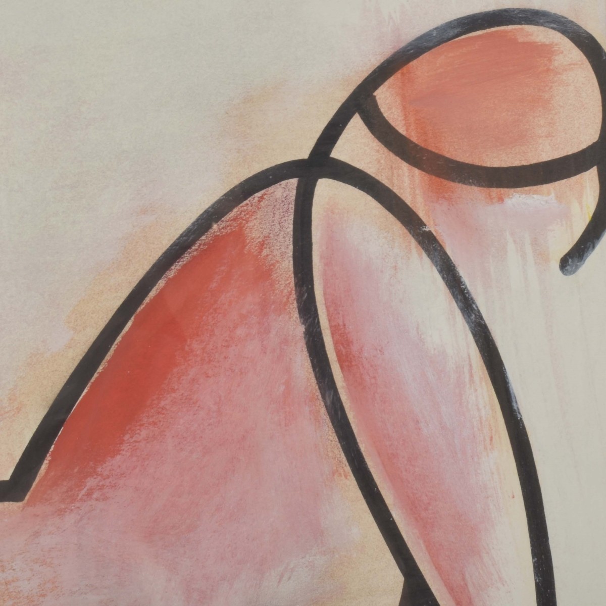 Abstract Watercolor of a Nude