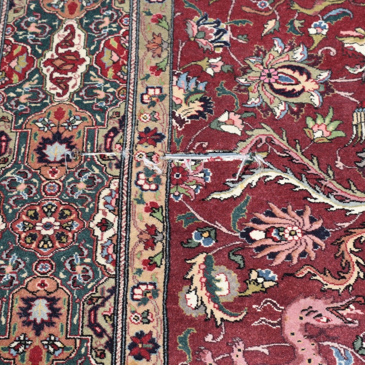 Antique Persian Tabriz Wood Rug
