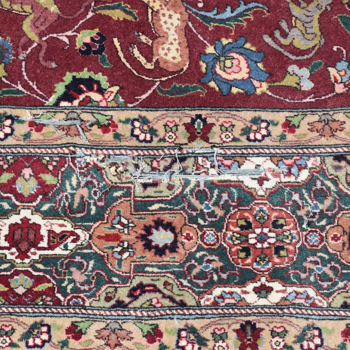 Antique Persian Tabriz Wood Rug